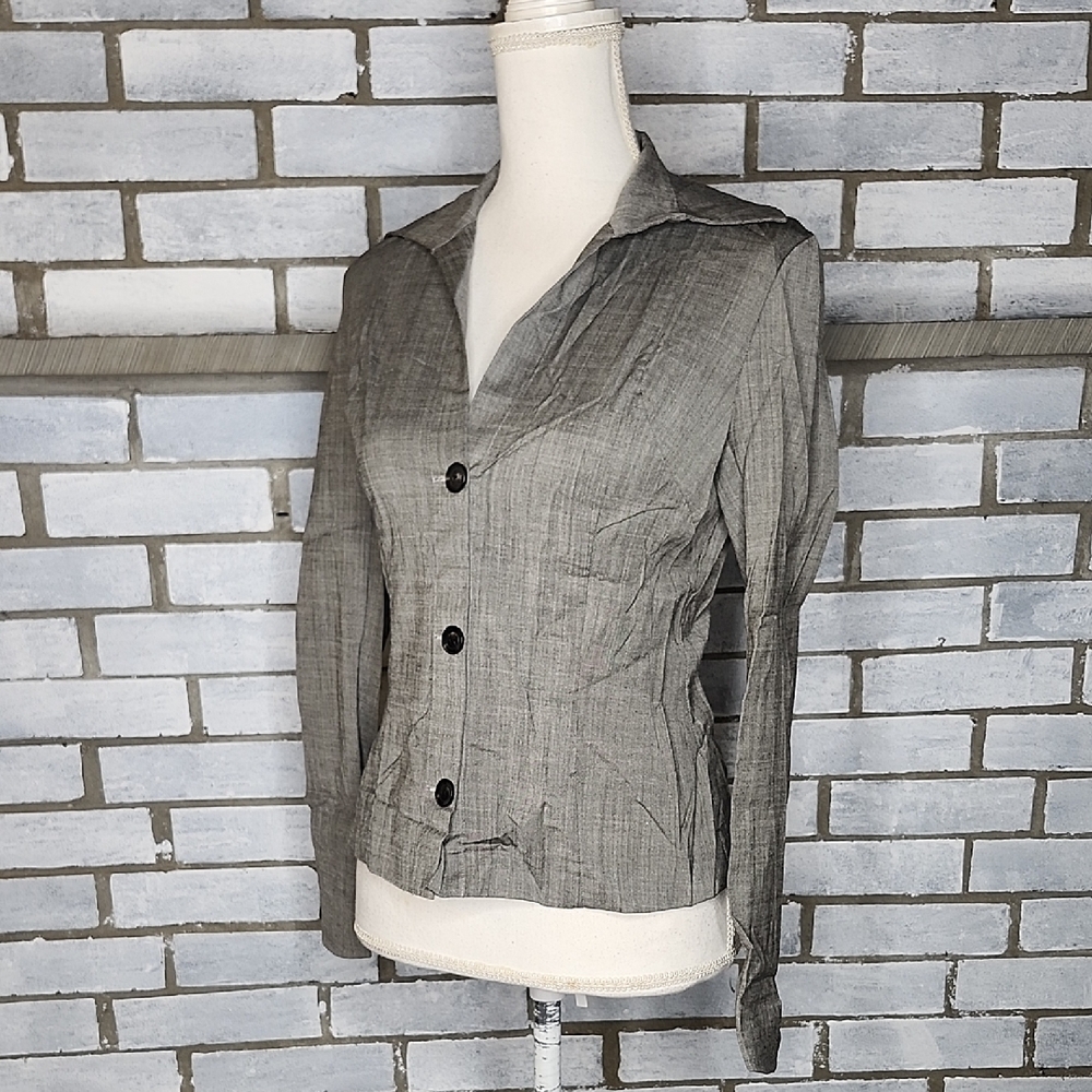 Mag Women's Lightweight Wool Blend Elegant Gray Blazer Size 2